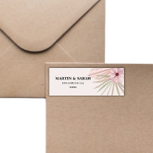 Neutral Boho Botanical Wedding Return Address 