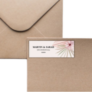 Neutral Boho Botanical Wedding Return Address