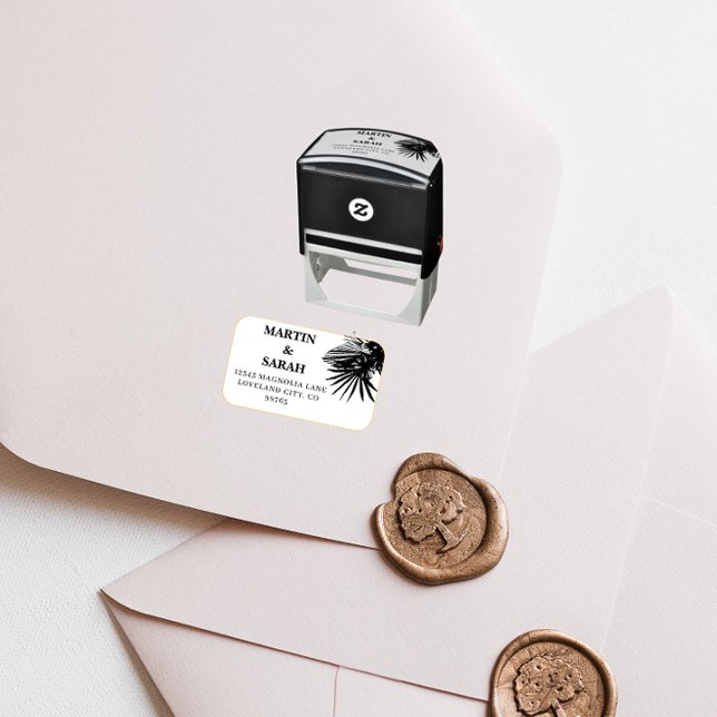 Neutral Boho Botanical Wedding  Self-inking Stamp (Creator Uploaded)