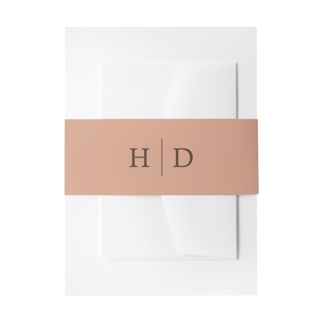 Neutral Boho Floral Wedding Invitation Belly Band (Front Example)