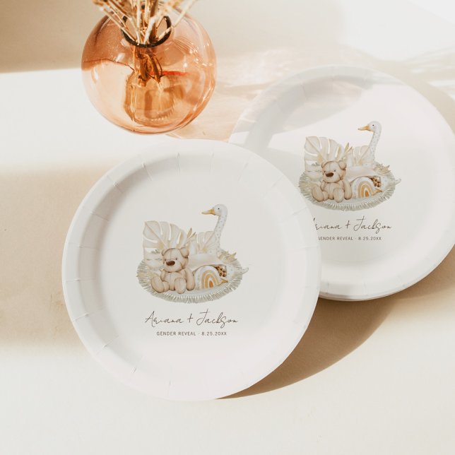 Neutral Boho Nursery Baby Shower Paper Plate (Creator Uploaded)