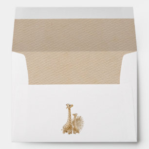 Neutral  Boho Pampas Grass Giraffe Baby Shower  Envelope