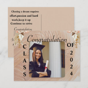 Neutral boho, photo college graduation2024 postcard