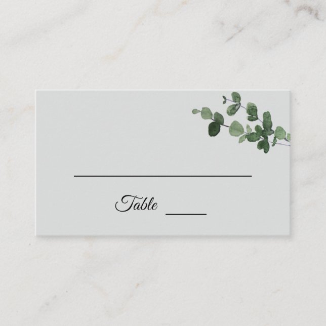 Neutral Botanical Wedding Place Card (Front)