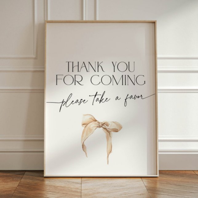 Neutral Bow Thank you for coming Pedestal Sign (Creator Uploaded)