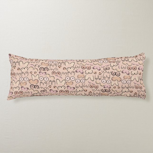 Neutral breast fun design body pillow (Front)