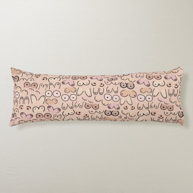 Neutral breast fun design body pillow (Front)