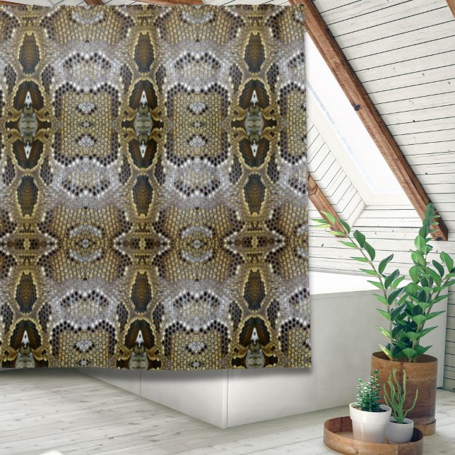 neutral brown beige animal pattern snake print (neutral brown beige animal pattern snake print shower curtain)