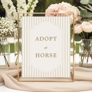 Neutral Brown Stripe Adopt a Horse Sign