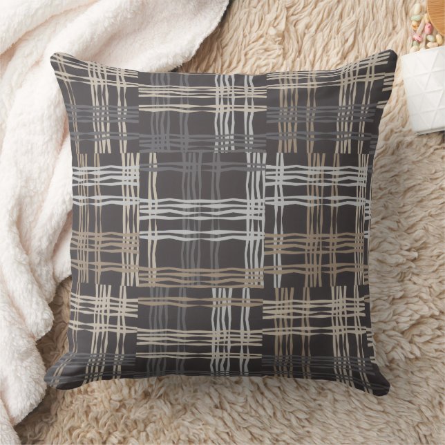Neutral Brown Throw Pillow (Blanket)