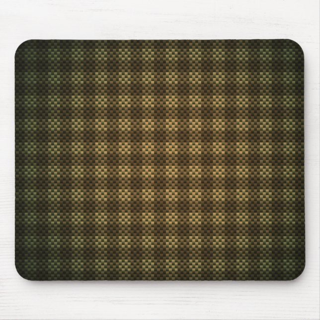 Neutral brownish chequered carbon fibre patterned mouse pad (Front)