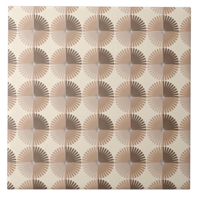 Neutral Browns Boho Pattern Minimalist   Tile (Front)
