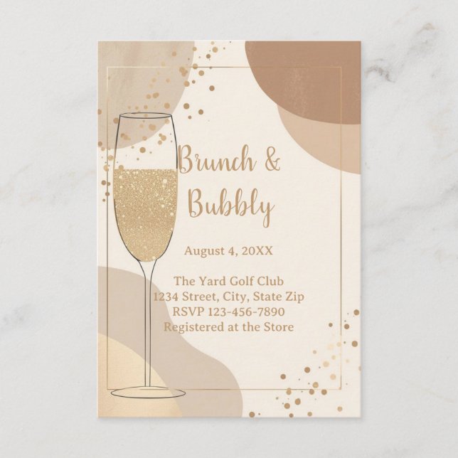 Neutral Brunch & Bubbly Details Card – Beige (Front)