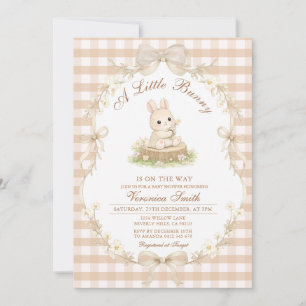Neutral Bunny Baby Shower Invitation   Woodland 