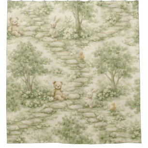 Neutral Bunny Bear Picnic Floral Garden (1)