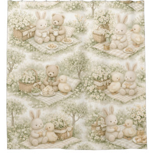 Neutral Bunny Bear Picnic Floral Garden (3)