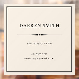 Neutral Business Office Name Frame Black Window Cling
