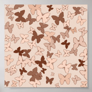 Neutral Butterflies Poster