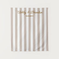 Neutral Cabana Stripe Personalized Wedding