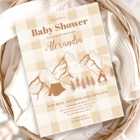 Neutral Camping Baby Shower Invitation