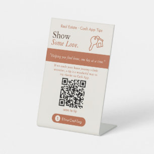 Neutral Cash App Tips QR Code Sign Cash App Tips