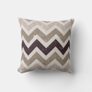 Neutral Chevron Abstract Throw Pillow