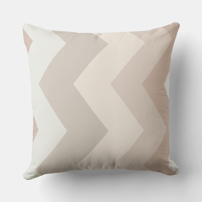 Neutral chevron Pattern Throw Pillow (Back)