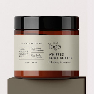 Neutral Chic Cosmetic Jar Wrapper Waterproof Label