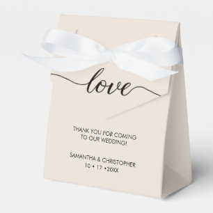Neutral Chic Simple & Elegant Love Wedding Favor Box