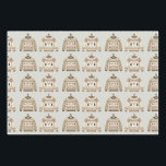 Neutral Christmas Sweater Nutcracker Monogram Wrapping Paper Sheet<br><div class="desc">Neutral watercolor christmas sweaters,  nutcrackers and wreaths make these winter wrapping paper sheets perfect for winter holidays.</div>