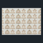 Neutral Christmas Sweater Nutcracker Monogram Wrapping Paper Sheet<br><div class="desc">Neutral watercolor christmas sweaters,  nutcrackers and wreaths make these winter wrapping paper sheets perfect for winter holidays.</div>