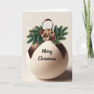 Neutral Christmas Velvet and Burlap Decor Holiday Card