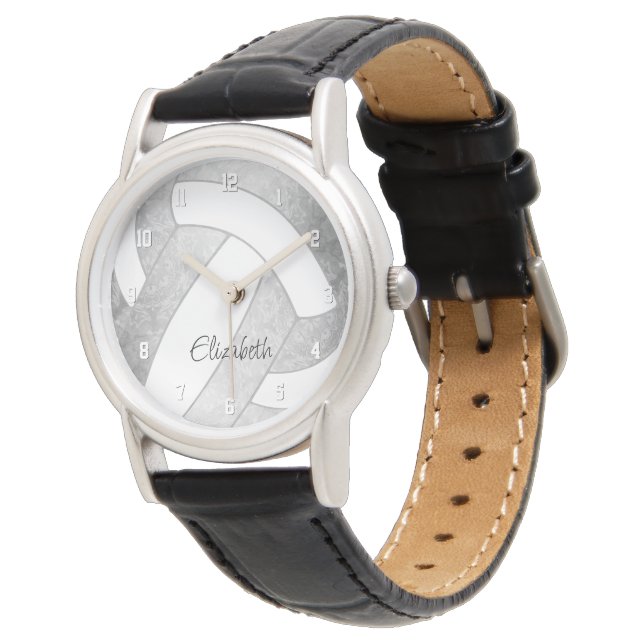 neutral classic grey custom volleyball  watch (Angled)