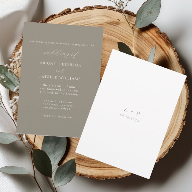 Neutral Classic Minimal Wedding Invitation (Creator Uploaded)