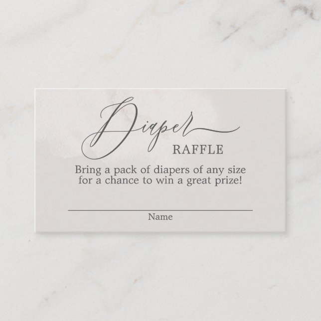 Neutral Cloud Baby Shower Diaper Raffle Card (Front)