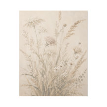 Neutral Coastal Wildflower Canvas