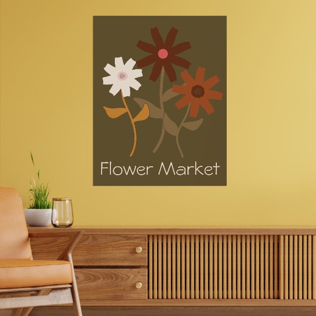 Neutral Colour Daisy Poster (Living Room 2)