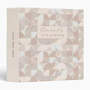 Neutral colour geometric pattern II 3 Ring Binder