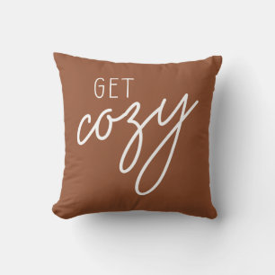 Neutral Colour Get Cozy Bedroom Throw Pillow