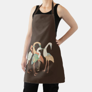 Neutral Colour Pop Art Cranes   Apron