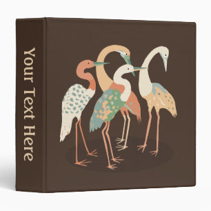 Neutral Colour Pop Art Cranes Personal Binder