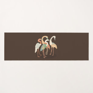 Neutral Colour Pop Art Cranes Solid Brown Side Yoga Mat