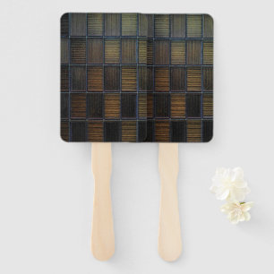 Neutral Coloured Block Corduroy Look Hand Fan