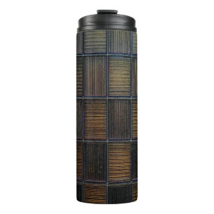 Neutral Coloured Block Corduroy Look Thermal Tumbler