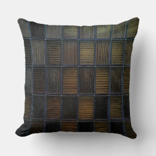 Neutral Coloured Block Corduroy Look Throw Pillow