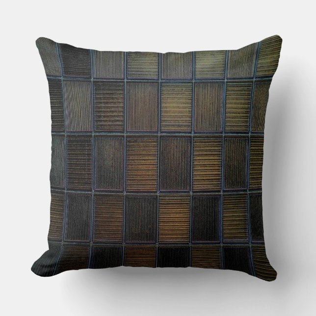 Neutral Coloured Block Corduroy Look Throw Pillow (Front)