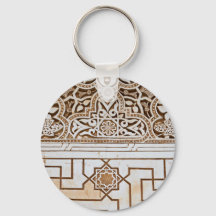 Neutral Coloured Geometric Pattern Keychain