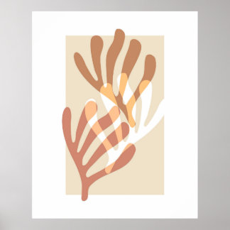 Neutral Colours Minimalist Organic Abstract Art Poster