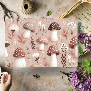 Neutral Cottagecore Mushrooms Decoupage Tissue Paper