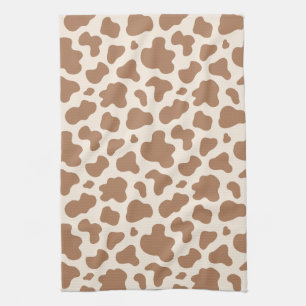 Neutral Cow Print Western Cowboy Beige Brown Kitchen Towel
